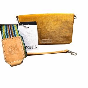 Consuela Metallic Bronzed Uptown Crossbody Wristlet Clutch Wallet - NWT